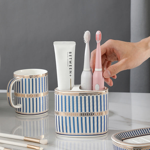 Organizador de Cepillos de Diseño Cerámico Premium