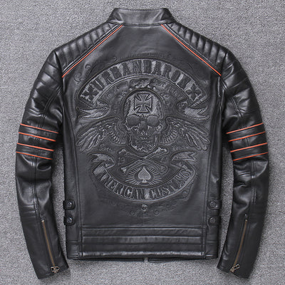 Chaqueta de Cuero Genuino Harley para Motociclista - Ajuste Slim Fit - Image 8