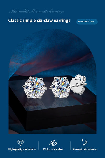 Aretes de Cristal de 1 Quilate Plata de Ley S925 para Mujer - Image 15