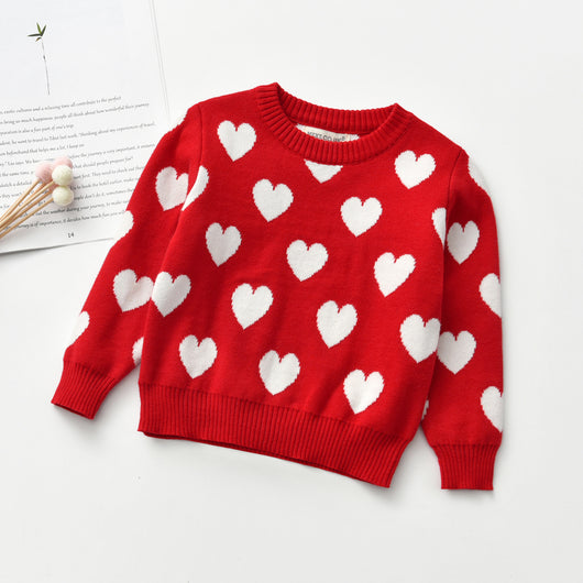 Suéter Infantil Cuello Redondo Manga Larga con Corazón - Image 14