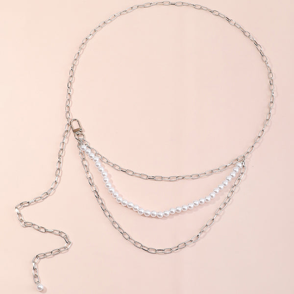 Cadena de Cintura Perla Yoga Minimalista - Accesorio Versátil y Elegante