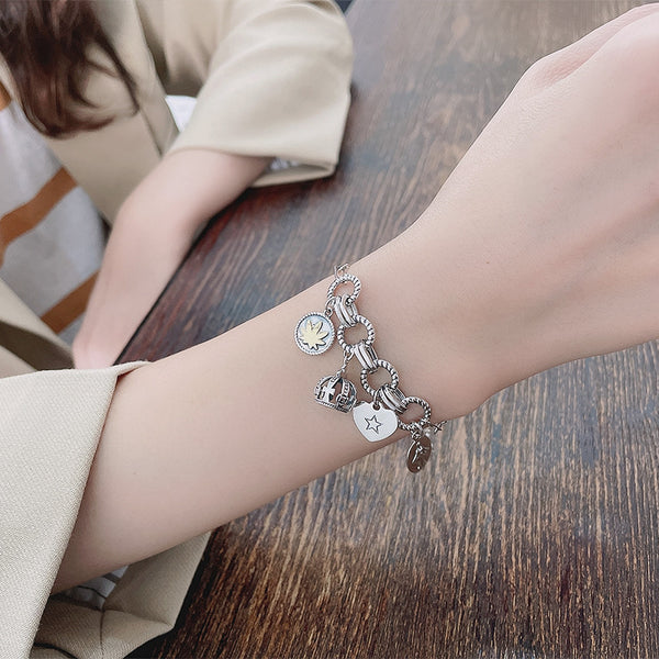 Pulsera de Plata Esterlina Estilo Industrial Pesado Ajustable