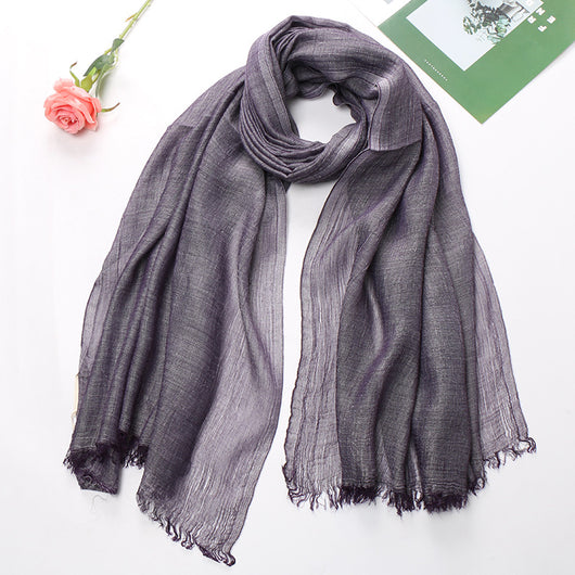 Pañuelo Tie-dye de Algodón y Lino para Mujer - Diseño Plisado Transpirable - Image 8