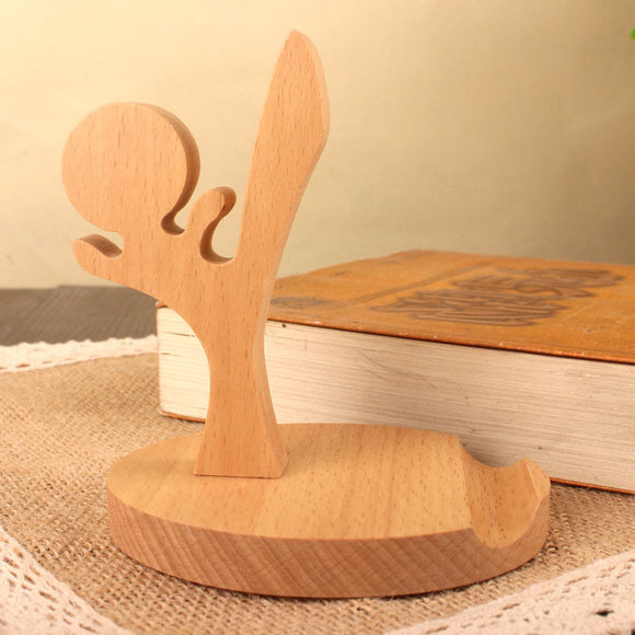 Soporte Personalizado para Teléfono en Madera de Haya con Monedero Integrado