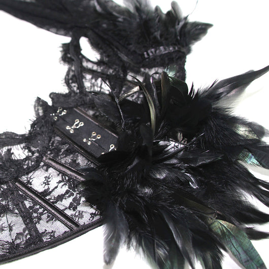 Capa Elegante con Encaje y Plumas - Manga Larga - Image 6