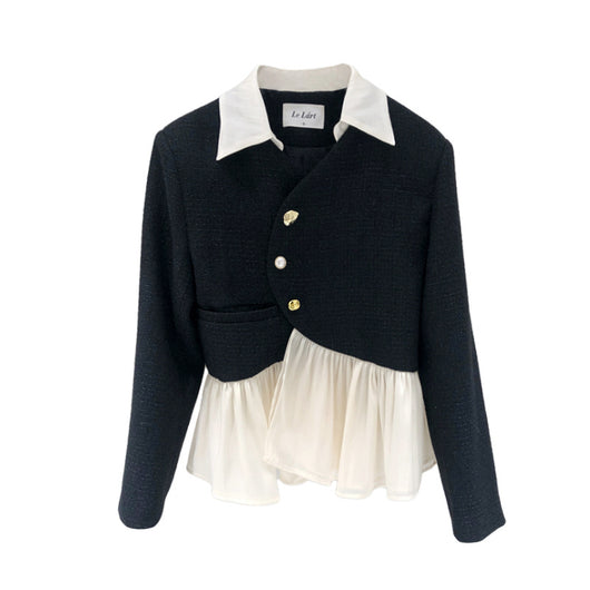 Blazer Tweed Estilo Hepburn con Cuello de Camisa para Mujer - Image 4