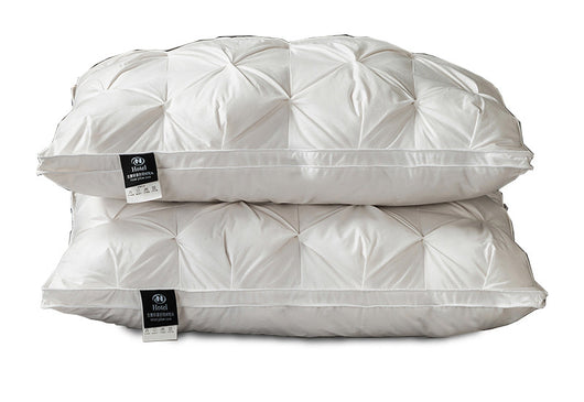 Juego de Almohadas de Plumas de Ganso Blanco con Protectores de Cuello - Image 40