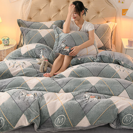 Juego de Sábanas y Edredón Doble Cara Terciopelo Coral - Bedding Premium - Image 13
