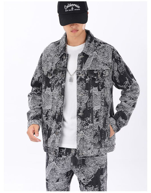 Chaqueta Denim Masculina Texturizada Estilo Americano para Primavera y Otoño - Image 12
