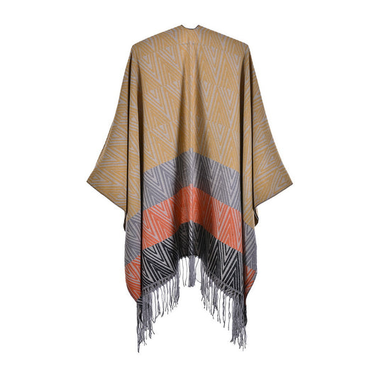 Chal Dividido Jacquard Grueso y Cálido - Estilo Europeo y Americano - Image 35