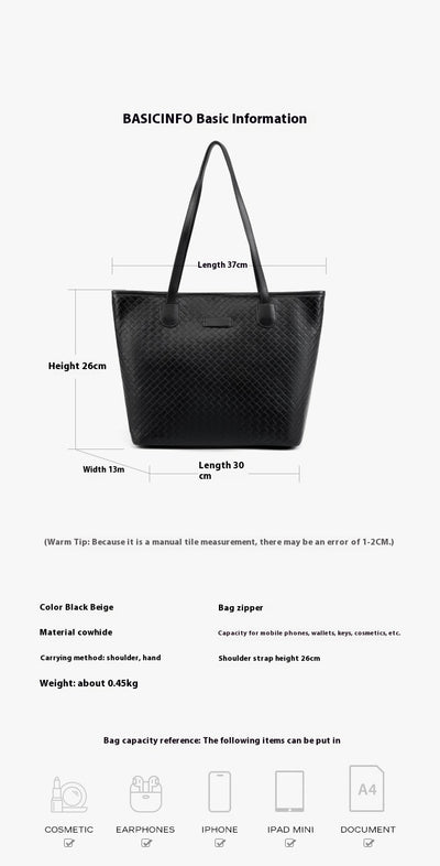 Bolsa de Cuero Genuino con Tejido - Diseño Versátil de Un Hombro para Mujer - Image 8