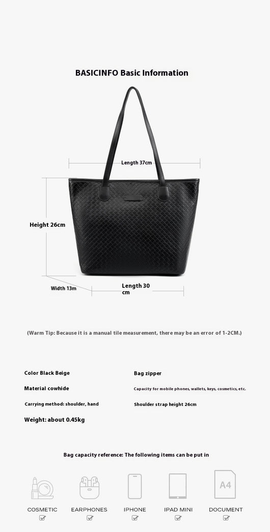 Bolsa de Cuero Genuino con Tejido - Diseño Versátil de Un Hombro para Mujer - Image 8
