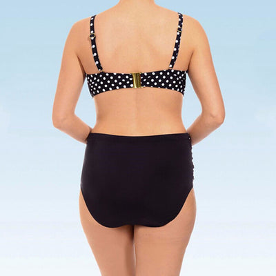 Bikini Cruzado Olas y Puntos en Blanco y Negro - Image 10