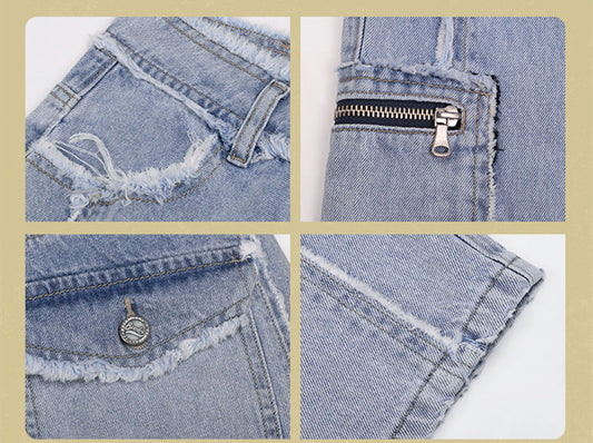 Jeans Retro Cintura Alta con Orillas Deshilachadas - Image 2