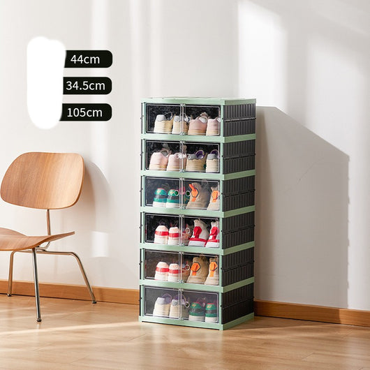 Organizador de Zapatos Plegable de Doble Fila con Caja Transparente - Image 15
