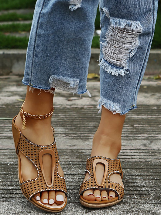 Sandalias Planas Caladas para Mujer - Diseño Hueco Perforado Verano - Image 10
