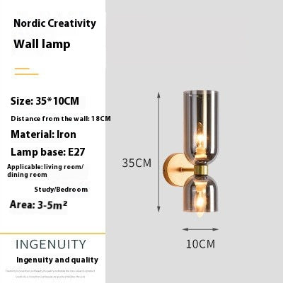 Lámpara de Pared Doble Cabezal en Vidrio para Mesita de Noche - Image 8