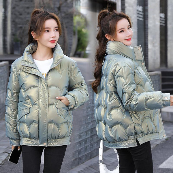 Abrigo Acolchado Coreano para Mujer con Cuello Tipo Mao
