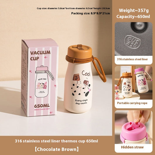 Vaso Térmico Portátil de Gran Capacidad con Pajilla para Mujeres - Image 7