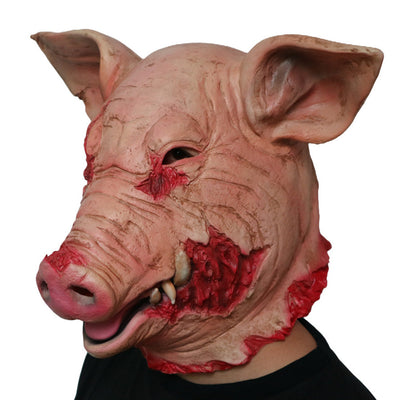 Máscara Latex de Cabeza de Cerdo Descompuesta para Halloween - Image 8