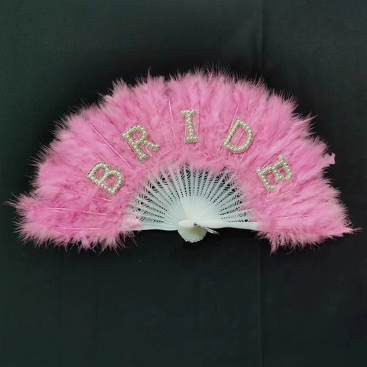 Abanico de Plumas Blanco Perla para Novia - Image 2