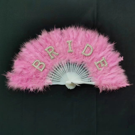 Abanico de Plumas Blanco Perla para Novia - Image 2