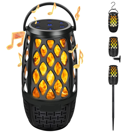 Parlante Inalámbrico 5.3 4 en 1 Impermeable IPX5 con Luces LED Tipo Fuego para Exterior