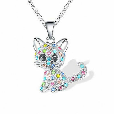 Collar Colgante Gato Love Color con Diamantes - Image 4