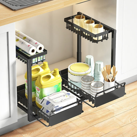 Organizador Extraíble para Fregadero con Estantes Ajustables y Almacenamiento Multiuso - Image 2