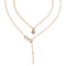 Multilayer Diamond-studded Zircon Short Rod Number 8 Pendant Necklace Women Dorado