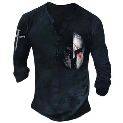 Camiseta Manga Larga para Hombre con Botones de Solapa Abierta e Impresión Digital - Image 46