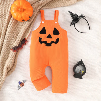 Pantalón Peto de Pana Halloween con Bordado Calabaza y Grimace para Bebé - Image 8