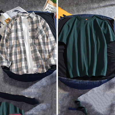 Camisa Cuadriculada Hombre Manga Larga Primavera Otoño - Image 3