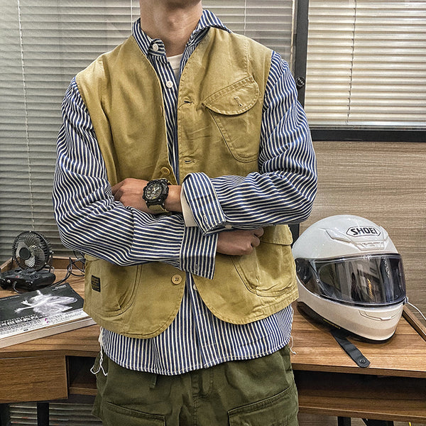 Chaleco de Trabajo Retro Casual para Hombre