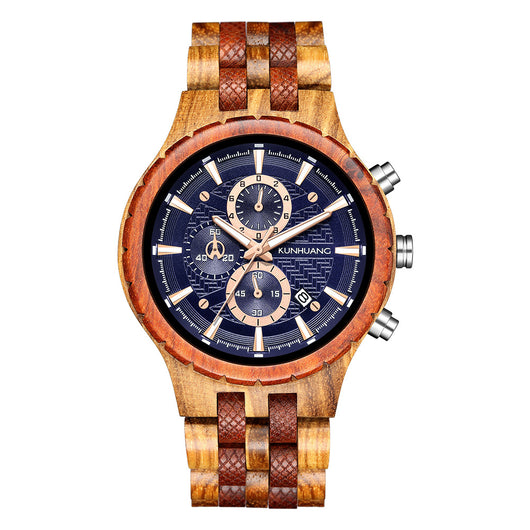 Reloj Deportivo de Madera Multifuncional con Movimiento de Cuarzo - Image 3