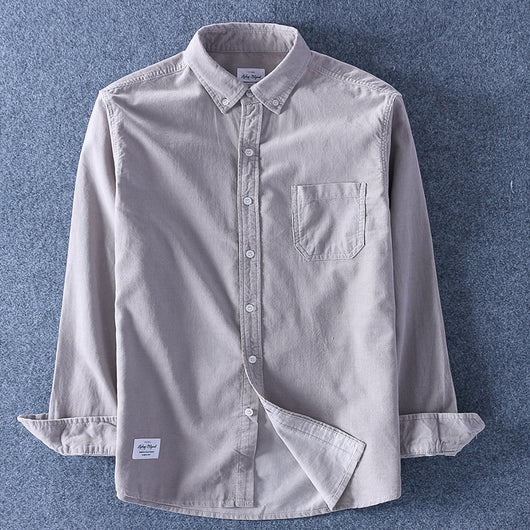 Camisa de Pana de Algodón para Hombre - Manga Larga Casual - Image 4