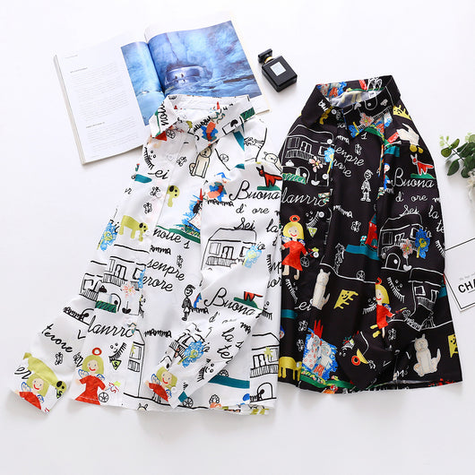 Playera Estampada con Doodles de Caricaturas - Image 9