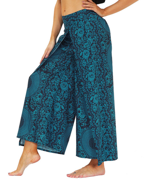 Pantalones Rectos Estampados para Mujer - Frescos y Cómodos con Abertura Lateral - Image 2