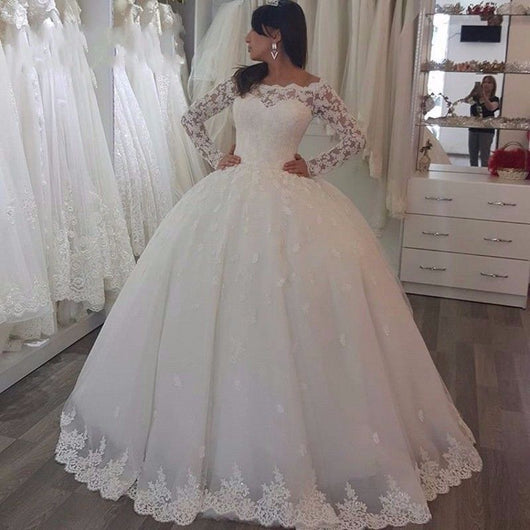 Vestido de Novia Asimétrico con Manga Larga y Encaje