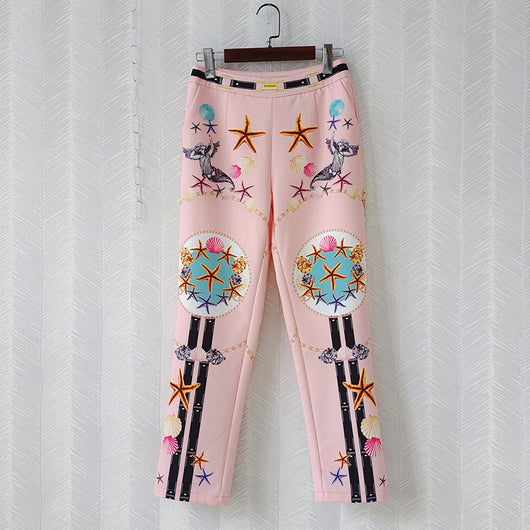 Conjunto Estampado: Blusa Manga Corta Cuello Redondo + Pantalón - Image 6
