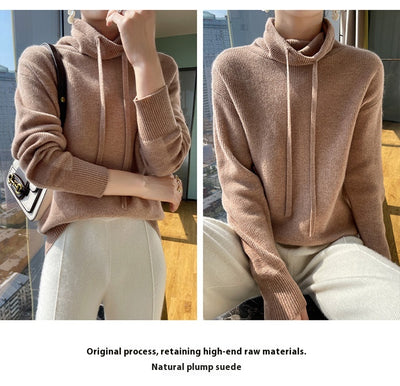 Suéter de Cuello Alto en Cashmira para Otoño e Invierno - Pullover Holgado y Grueso para Mujer - Image 23