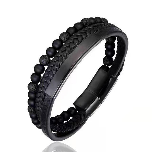 Pulsera de Piedra Natural con Cierre Magnético y Cuero Trenzado - Image 23