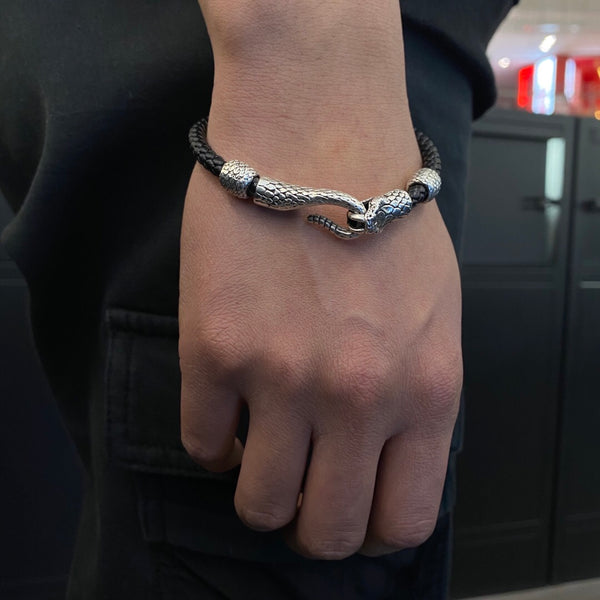 Pulsera de Cuero Personalizada Serie Serpiente - Regalo Exclusivo