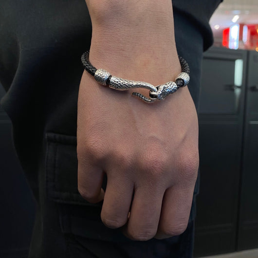 Pulsera de Cuero Personalizada Serie Serpiente - Regalo Exclusivo