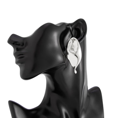 Aretes de Flor Plisada en Metal Líquido - Image 32