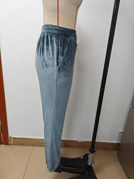 Pantalones Jogger de Terciopelo Estilo Coreano con Cintura Elástica para Mujer - Image 39