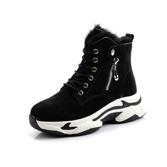Botas de Cuero Forradas para Invierno con Suela Gruesa - Image 2