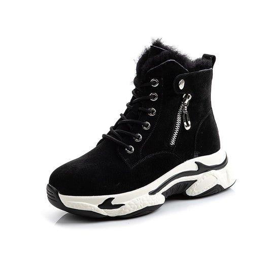 Botas de Cuero Forradas para Invierno con Suela Gruesa - Image 2