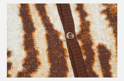 Cardigan de Punto con Estampado Animal para Mujer - Image 7
