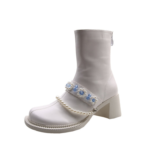 Botas Cortas Infantiles con Cristales y Flores - Estilo Elegante para Niñas - Image 6